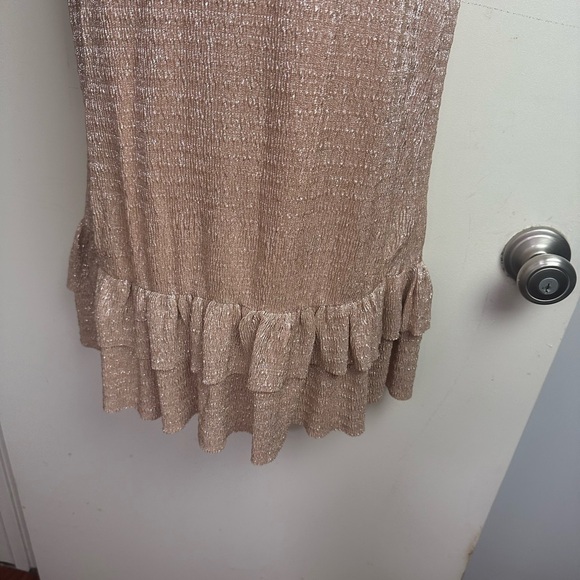 Kate Spade Skirts The Rules Metallic Gold Ruffle Sleeveless Girls Dress NWOT 14 - Picture 8 of 14